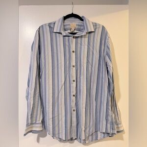 Jos. A. Bank Light Blue and White Striped Shirt size medium